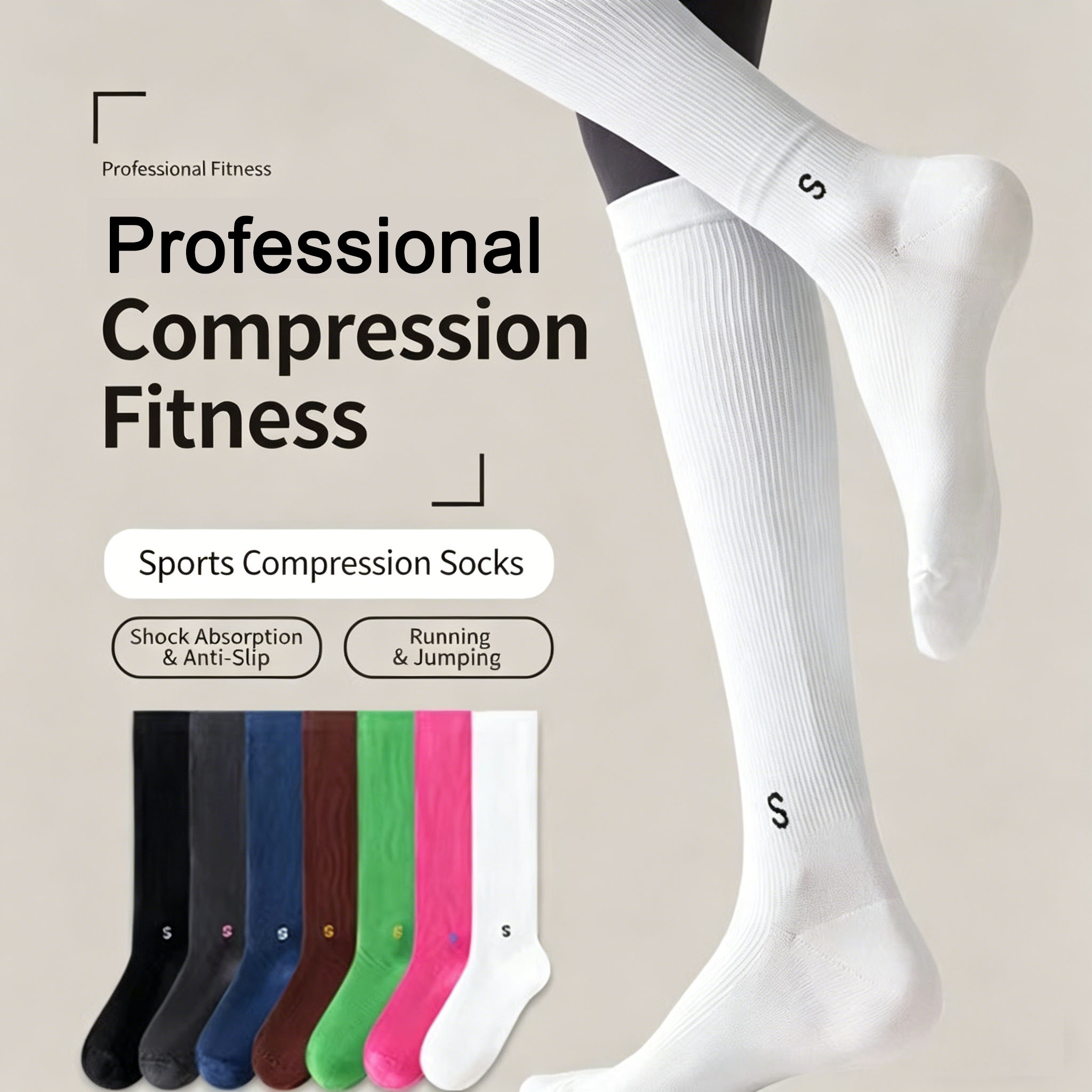 Speed Skipping Rope - Chaussettes de compression sportives professionnelles pour